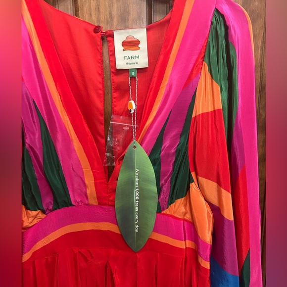 Women's Colorful Leaves Maxi-Dress Size Small NWT - Picture 5 of 9